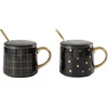 Image de J-Line kop Amelie - porselein - zwart - doos van 2 stuks