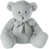 Image de J-Line knuffel Beer met Strik - polyester - grijs - large