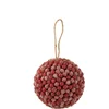 Image de J-Line hanger Bal Bessen Glitters - kunststof - rood - large