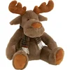 Image de J-Line knuffel Rendier + Sjaal Zittend - textiel - bruin - large