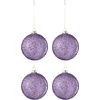 Image de J-Line kerstbal Parels - glas - paars - small - doos van 4