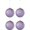 Image de J-Line kerstbal Parels - glas - paars - large - doos van 4 stuks