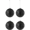 Image de J-Line kerstbal Parels - glas - zwart - doos van 4 stuks