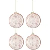 Image de J-Line kerstbal Takken - glas - lichtroze - large - doos van 4