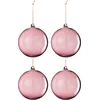 Image de J-Line kerstbal - glas - lichtpaars - large - doos van 4