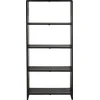 Image de J-Line boekenkast 4 Schappen - gerecycleerd hout - zwart