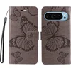 Image de Coverup Hoesje - Geschikt voor Google Pixel 9 / Pixel 9 Pro Hoesje - Coverup Vlinders Book Case - Taupe Grijs