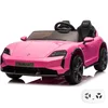 Image de Porsche Taycan Turbo S 24V Elektrische Kinderauto 2-Zitter 2 tot 6 jaar   Officieel Gelicentieerde Luxe 2-Persoons Sportwagen met 24V Accu, EVA-Banden & Bluetooth   Roze