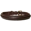 Image de Kentucky - Plat gevlochten hondenhalsband M/L/BRUIN - Hondenriem