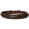 Image de Kentucky - Plat gevlochten hondenhalsband XL/BRUIN - Hondenriem
