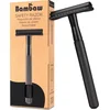 Image de Bambaw Metalen Scheermes   Scheermesjes mannen vrouwen   Safety Razor Mannen   Safety Razor voor vrouwen   Voor Double Edge Mesjes - Zwart