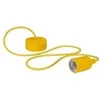 Image de Siliconen hanglamp met textielkabel, 100 cm, verstelbaar, fitting E27, geel