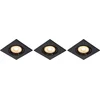 Image de Lucide FOCUS Inbouwspot - LED Dimb. - GU10 - 3x5W 3000K - Zwart - Set van 3