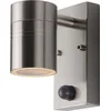 Image de Lucide ARNE-LED IR - Wandspot / Wandlamp Binnen/Buiten - Ø 6,3 cm - LED - GU10 - 1x5W 2700K - IP44 - Beweging & dag/nacht sensor - Mat chroom
