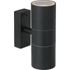 Image de Lucide ARNE-LED - Wandspot / Wandlamp Binnen/Buiten - Ø 6,3 cm - LED - GU10 - 2x5W 2700K - IP44 - Zwart