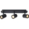 Image de Lucide LENNERT - Plafondspot (Plafondlamp) Badkamer - LED Dimbaar - GU10 - 3x5W 3000K - IP44 - Zwart