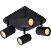 Image de Lucide LENNERT - Plafondspot (Plafondlamp) Badkamer - LED Dimbaar - GU10 - 4x5W 3000K - IP44 - Zwart