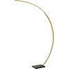 Image de Lucide CURVE - Booglamp - LED Dimbaar - 1x15W 2700K - Mat Goud / Messing