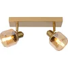 Image de Lucide BJORN - Plafondspot (Plafondlamp) - 2xE14 - Mat Goud / Messing
