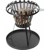Image de Perel Vuurkorf, met verchroomd grillrooster, bodemplaat, rond, 53.5 x Ø 50 cm, gecoat metaal, zwart