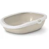 Image de Savic Gizmo Medium Kattenbak met Rand - Kleur: Beige - Afmetingen: 44x35.5x12.5 cm
