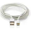 Image de Nedis USB-Kabel - USB 2.0 - USB-A Male - USB-C Male - 15 W - 480 Mbps - Verguld - 2.00 m - Rond - Gevlochten / Nylon - Aluminium - Cover Window Box
