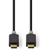 Image de Nedis USB-Kabel - USB 3.2 Gen 2 - USB-C Male - USB-C Male - 100 W - 10 Gbps - Verguld - 1.00 m - Rond - PVC - Antraciet - Window Box