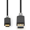 Image de Nedis USB-Kabel - USB 3.2 Gen 1 - USB-A Male - USB-C Male - 60 W - 5 Gbps - Verguld - 1.00 m - Rond - PVC - Antraciet - Window Box