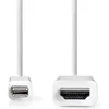 Image de Nedis Mini DisplayPort-Kabel - DisplayPort 1.2 - Mini-DisplayPort Male - HDMI Connector - 21.6 Gbps - Vernikkeld - 2.00 m - Rond - PVC - Wit - Label