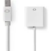 Image de Nedis Mini DisplayPort-Kabel - DisplayPort 1.2 - Mini-DisplayPort Male - DVI-I 24+5-Pins Female - 21.6 Gbps - Vernikkeld - 0.20 m - Rond - PVC - Wit - Polybag