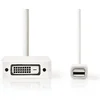Image de Nedis Mini DisplayPort-Kabel - DisplayPort 1.2 - Mini-DisplayPort Male - DisplayPort Female / DVI-D 24+1-Pins Female / HDMI Input - 21.6 Gbps - Vernikkeld - 0.20 m - Rond - PVC - Wit - Polybag