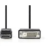 Image de Nedis DisplayPort-Kabel - DisplayPort Male - DVI-D 24+1-Pins Male - 1080p - Vernikkeld - 3.00 m - Rond - PVC - Zwart - Polybag