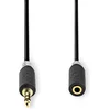 Image de Nedis Stereo-Audiokabel - 3,5 mm Male - 3,5 mm Female - Verguld - 2.00 m - Rond - Antraciet - Doos