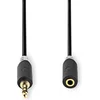 Image de Nedis Stereo-Audiokabel - 3,5 mm Male - 3,5 mm Female - Verguld - 3.00 m - Rond - Antraciet - Doos