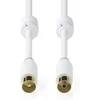 Image de Nedis Coaxkabel - IEC (Coax) Male - IEC (Coax) Female - Verguld - 100 dB - 75 Ohm - Dubbel Afgeschermd - 2.00 m - Rond - PVC - Wit - Doos