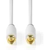 Image de Nedis Satelliet- en Antennekabel - F-Male - F-Male - Verguld - 75 Ohm - Enkelvoudig Afgeschermd - 2.00 m - Rond - PVC - Wit - Doos
