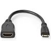 Image de Nedis High Speed   HDMI-Kabel met Ethernet - HDMI Mini-Connector - HDMI Output - 4K@30Hz - 10.2 Gbps - 0.20 m - Rond - PVC - Zwart - Envelop