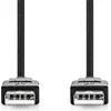Image de Nedis USB-Kabel - USB 2.0 - USB-A Male - USB-A Male - 480 Mbps - Vernikkeld - 2.00 m - Rond - PVC - Zwart - Label
