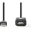 Image de Nedis Actieve USB-Kabel - USB 2.0 - USB-A Male - USB-A Female - 480 Mbps - 20.0 m - Rond - Vernikkeld - PVC - Koper - Label