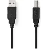 Image de Nedis USB-Kabel - USB 2.0 - USB-A Male - USB-B Male - 480 Mbps - Vernikkeld - 3.00 m - Rond - PVC - Zwart - Doos