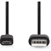 Image de Nedis USB-Kabel - USB 2.0 - USB-A Male - USB Micro-B Male - 10 W - 480 Mbps - Vernikkeld - 1.00 m - Rond - PVC - Zwart - Label