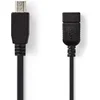Image de Nedis USB Micro-B Adapter - USB 2.0 - Mini 5-Pin Male - USB-A Female - 480 Mbps - OTG - 0.20 m - Plat - Vernikkeld - PVC - Zwart - Polybag