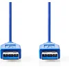Image de Nedis USB-Kabel - USB 3.2 Gen 1 - USB-A Male - USB-A Male - 5 Gbps - Vernikkeld - 2.00 m - Rond - PVC - Blauw - Envelop