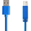 Image de Nedis USB-Kabel - USB 3.2 Gen 1 - USB-A Male - USB-B Male - 5 Gbps - Vernikkeld - 3.00 m - Rond - PVC - Blauw - Envelop