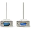 Image de Seriële Kabel - D-SUB 9-Pins Male - D-SUB 9-Pins Female - Vernikkeld - 2.00 m - Rond - PVC - Ivoor - Envelop