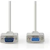 Image de Nedis Seriële Kabel - D-SUB 9-Pins Male - D-SUB 9-Pins Female - Vernikkeld - 3.00 m - Rond - PVC - Ivoor - Label