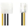 Image de Nedis Interne Voedingskabel - Molex Male - PCI-Express Male - Verguld - 0.20 m - Rond - PVC - Geel / Zwart - Envelop