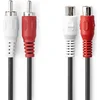 Image de Nedis Stereo-Audiokabel - 2x RCA Male - 2x RCA Female - Vernikkeld - 5.00 m - Rond - Zwart - Envelop