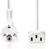 Image de Nedis Stroomkabel - Type F (CEE 7/7) Male - IEC-320-C13 - Gehoekt - Recht - Vernikkeld - 10.0 m - Rond - PVC - Wit - Doos