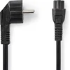 Image de Stroomkabel - Type F (CEE 7/7) Male - IEC-320-C5 - Gehoekt - Recht - Vernikkeld - 5.00 m - Rond - PVC - Zwart - Envelop